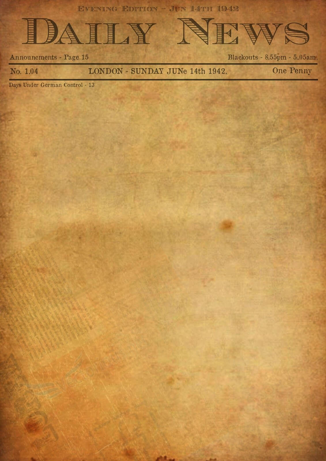 Best Photos Of Old Newspaper Template – Editable Old Throughout Blank Old Newspaper Template