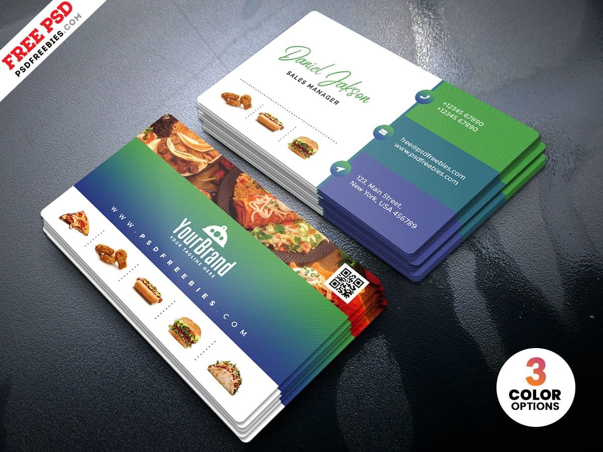 Best Restaurant Business Card Psd | Psdfreebies Pertaining To Restaurant Business Cards Templates Free