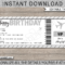 Birthday Boarding Pass Gift Ticket Template | Surprise Plane Regarding Track And Field Certificate Templates Free