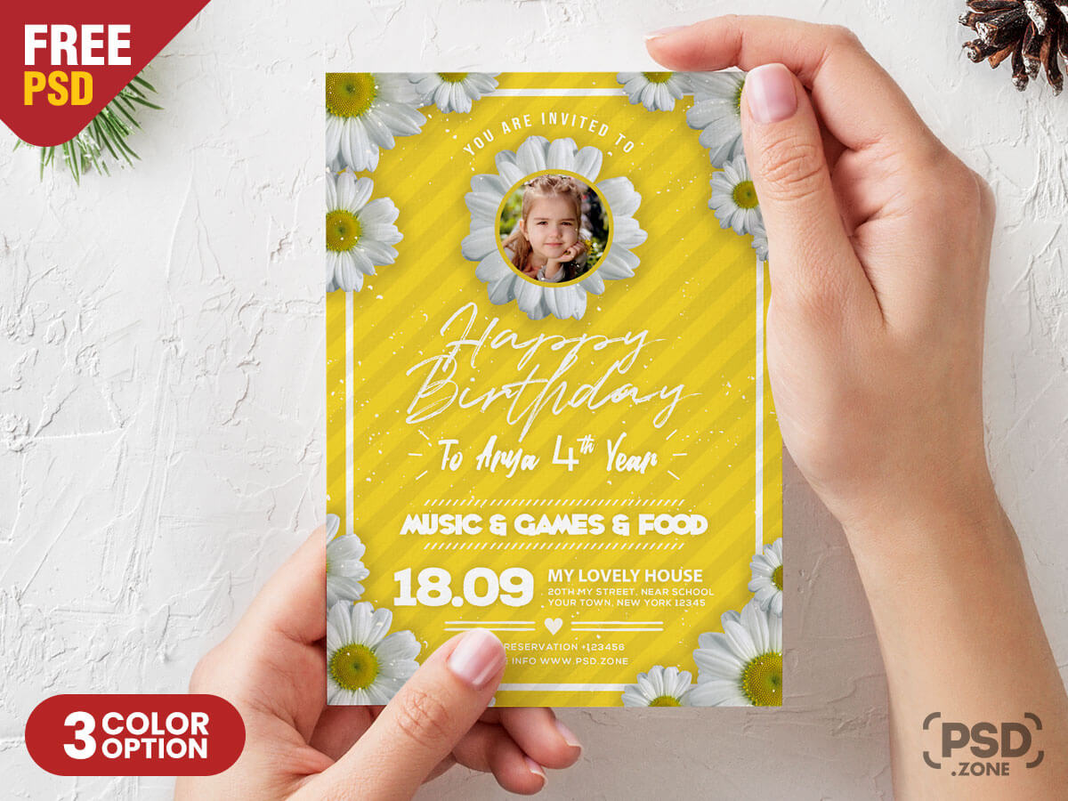 Birthday Card Design Psd Template – Psd Zone Throughout Photoshop Birthday Card Template Free
