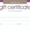 Birthday Gift Certificate Template Free Printable Within Free Photography Gift Certificate Template