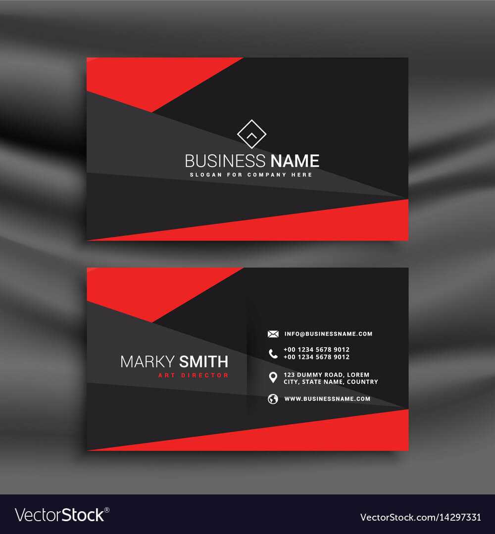 Black And Red Business Card Template With Throughout Buisness Card Template