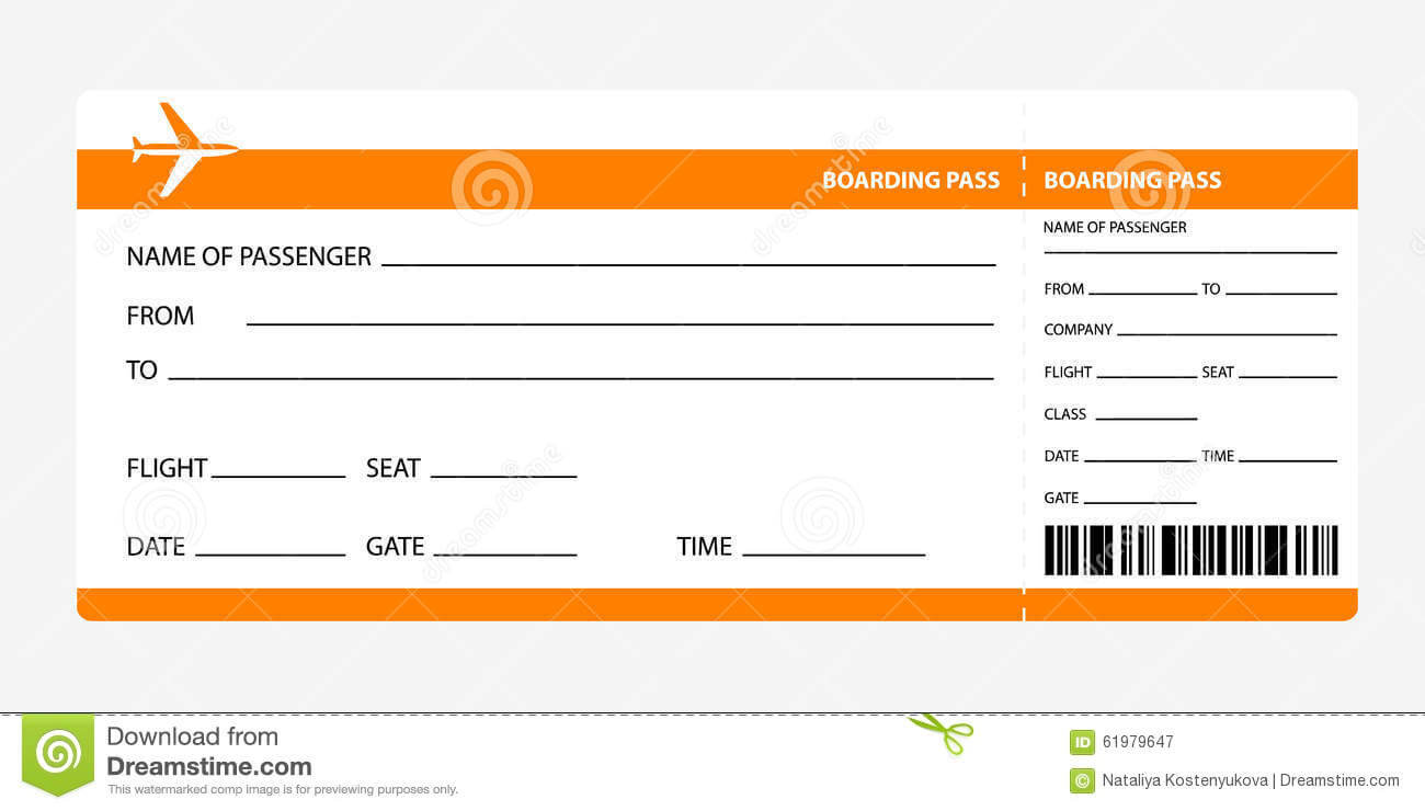 Blank Airline Ticket – Free Download With Regard To Plane Ticket Template Word