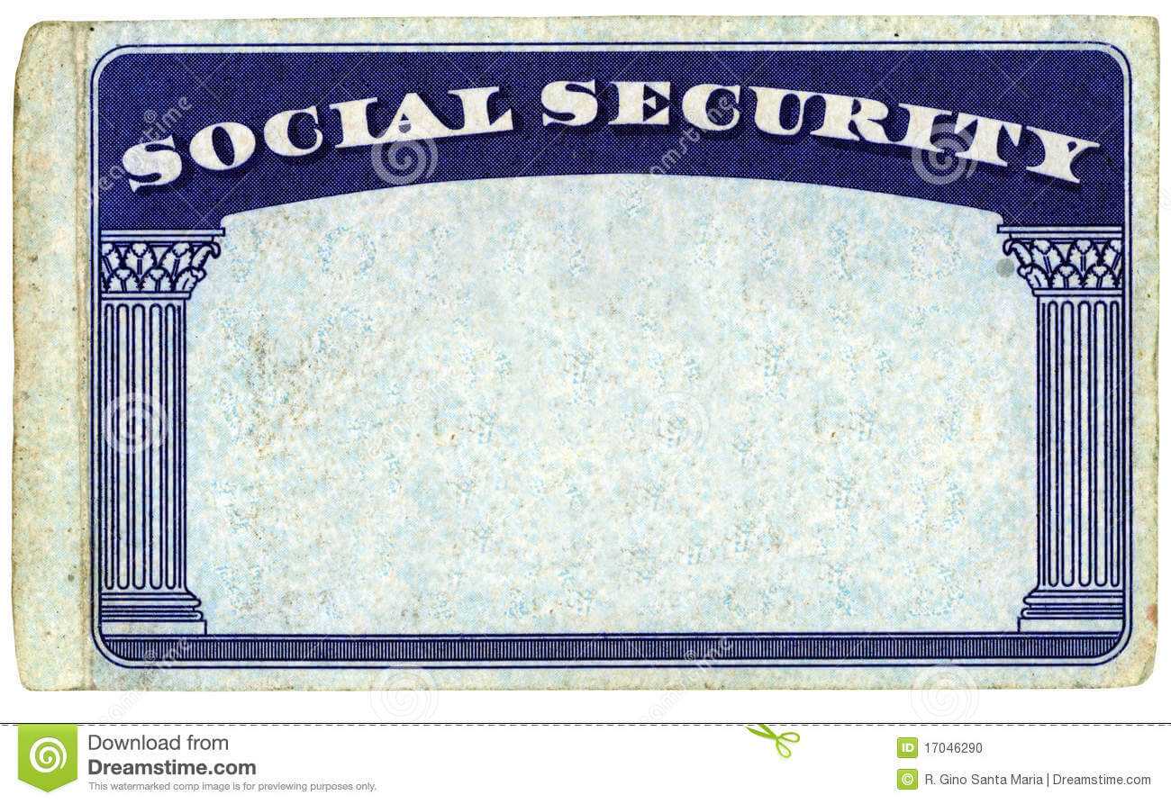 Blank American Social Security Card Stock Photo - Image Of Within Social Security Card Template Pdf