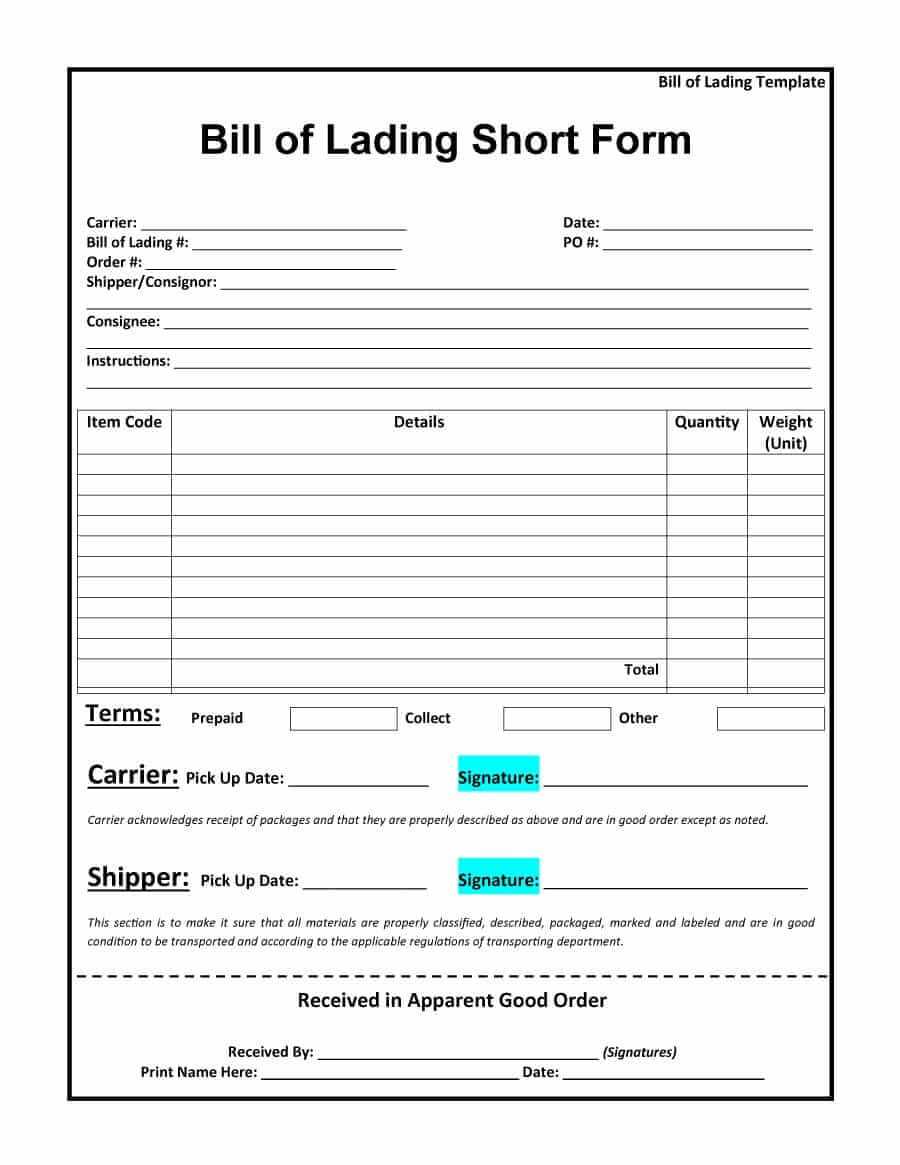 Blank Bol Form – Forza.mbiconsultingltd Pertaining To Blank Bol Template