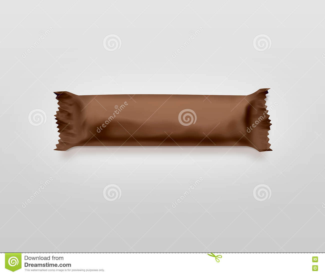 Blank Brown Candy Bar Plastic Wrap Mockup Isolated. Stock Inside Free Blank Candy Bar Wrapper Template