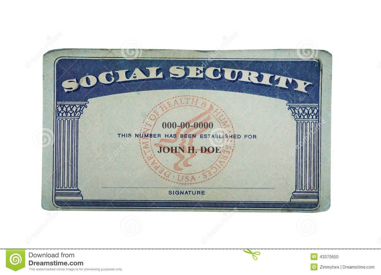Blank Card Stock Photo. Image Of Paper, Social, Security In Social Security Card Template Download