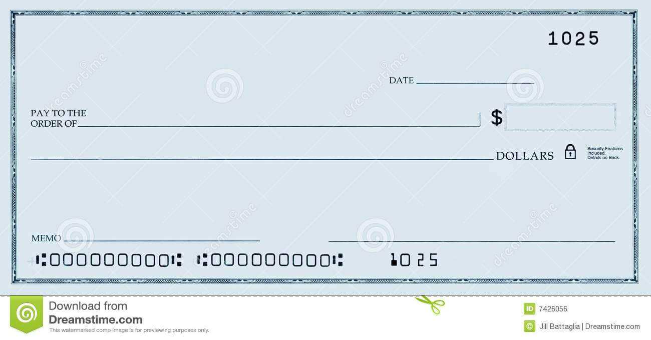 Blank Check With False Numbers Stock Photo – Image Of Cheque Inside Blank Cheque Template Download Free