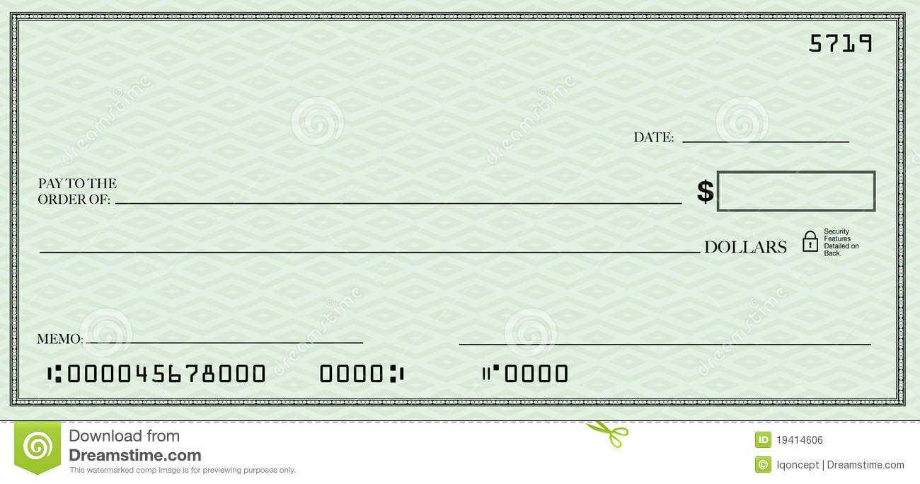 Blank Check With Open Space For Your Text Stock Illustration Within Blank Cheque Template Download Free