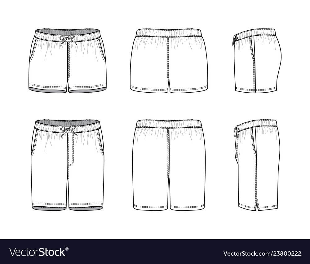 Blank Clothing Templates Of Swimming Shorts Throughout Blank Model Sketch Template