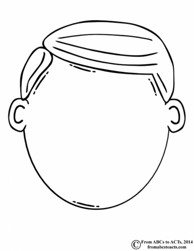 Blank Face Clipart Black And White With Regard To Blank Face Template Preschool