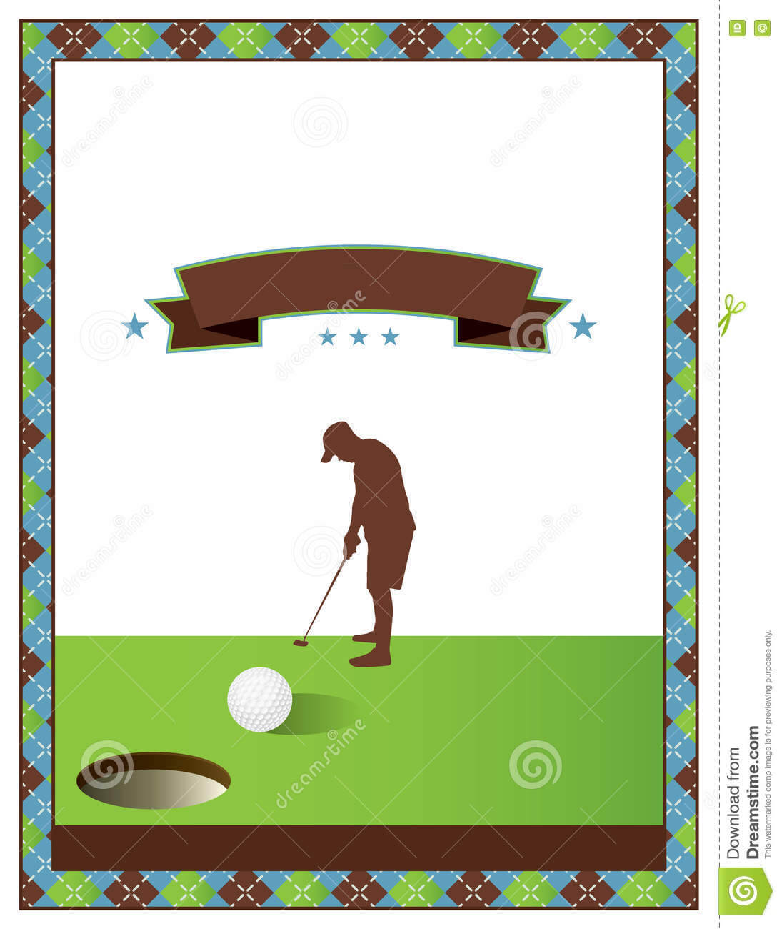 Blank Golf Tournament Flyer Template Stock Vector For Blank Templates For Flyers