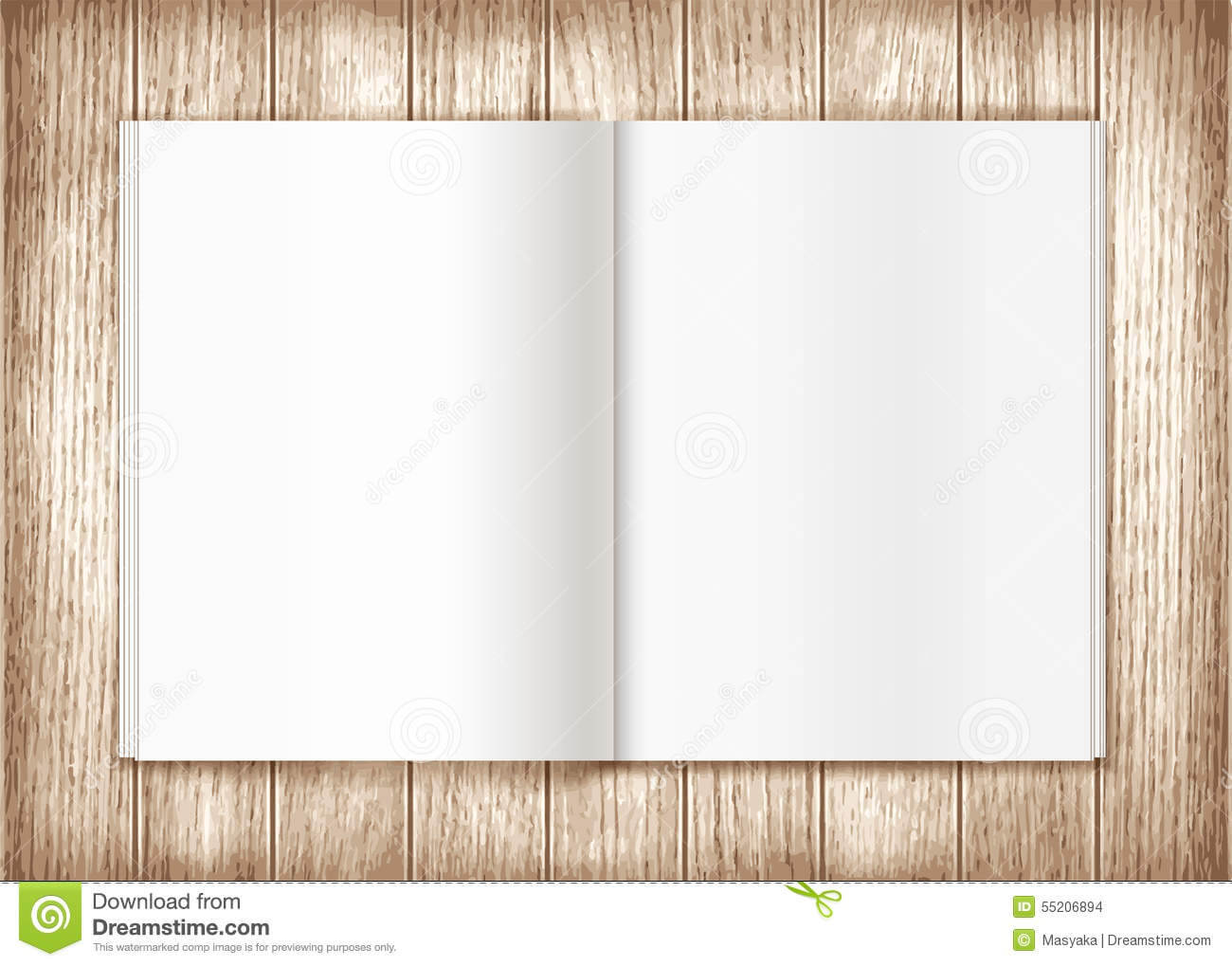 Blank Magazine On Wooden Background. Template Stock Pertaining To Blank Magazine Spread Template