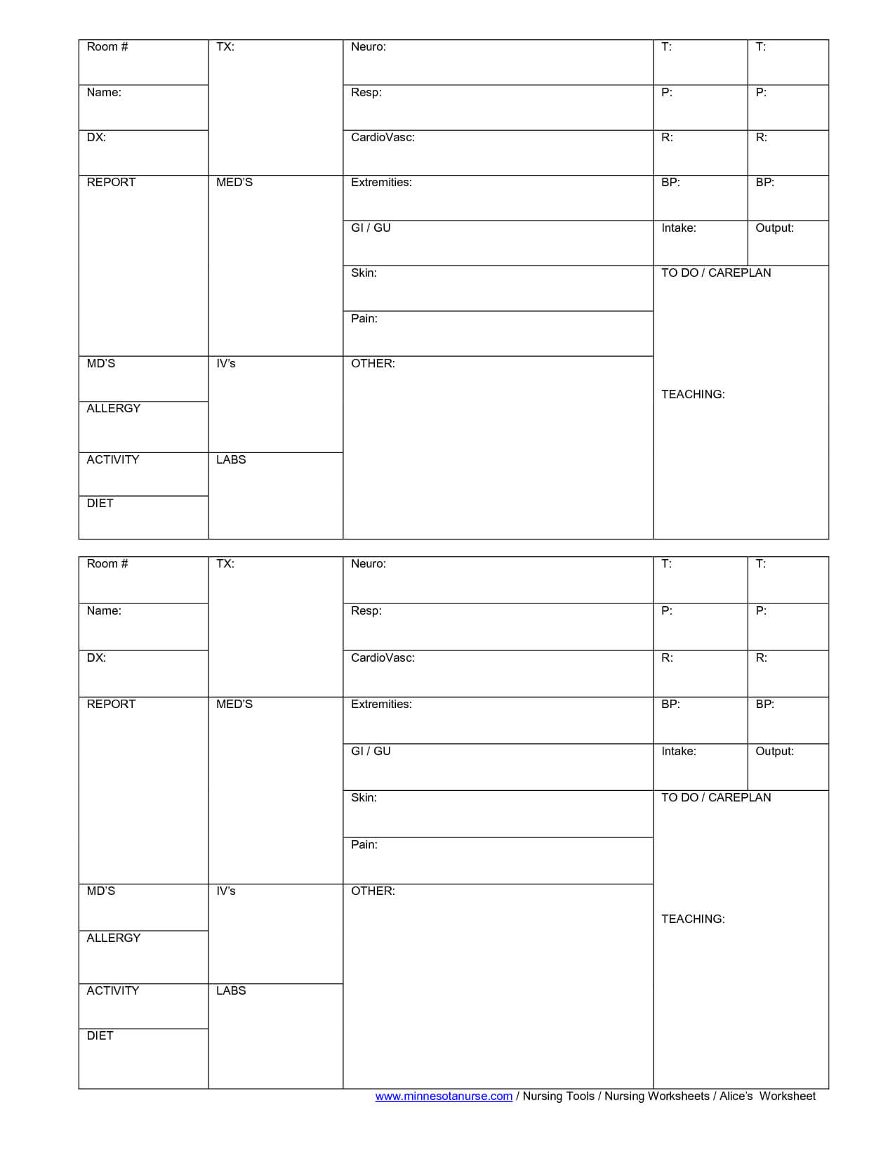 Blank Nursing Report Sheets For Newborns | Nursing Patient Inside Nurse Shift Report Sheet Template