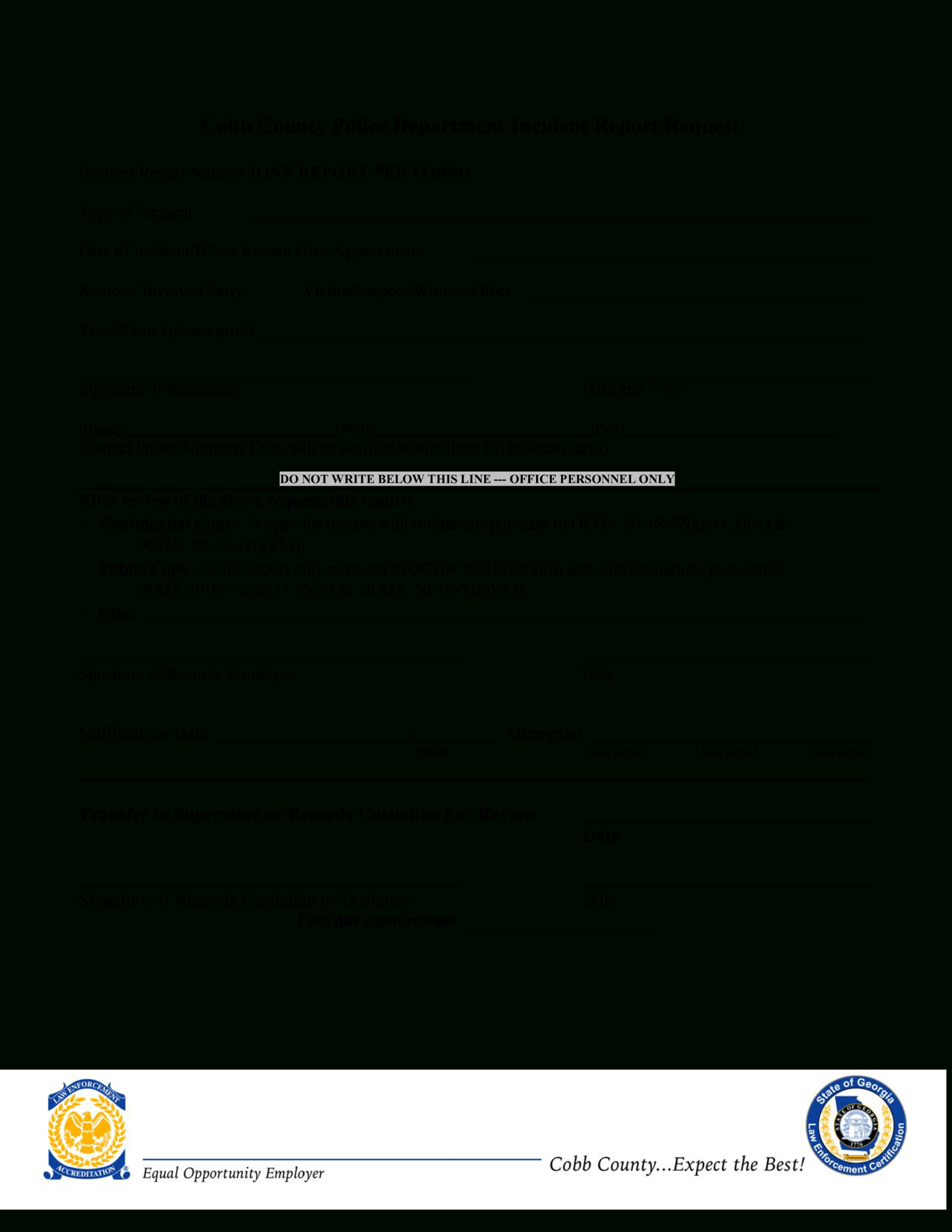 Blank Police Incident Report | Templates At Inside Blank Police Report Template