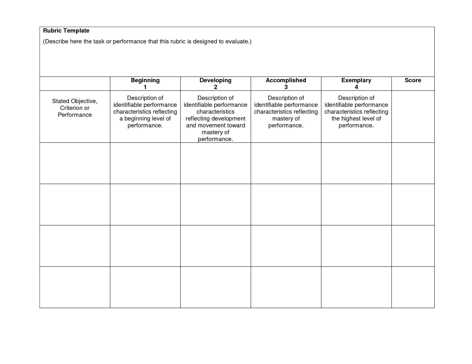 Blank Rubrics To Fill In | Rubric Template – Download Now Throughout Grading Rubric Template Word