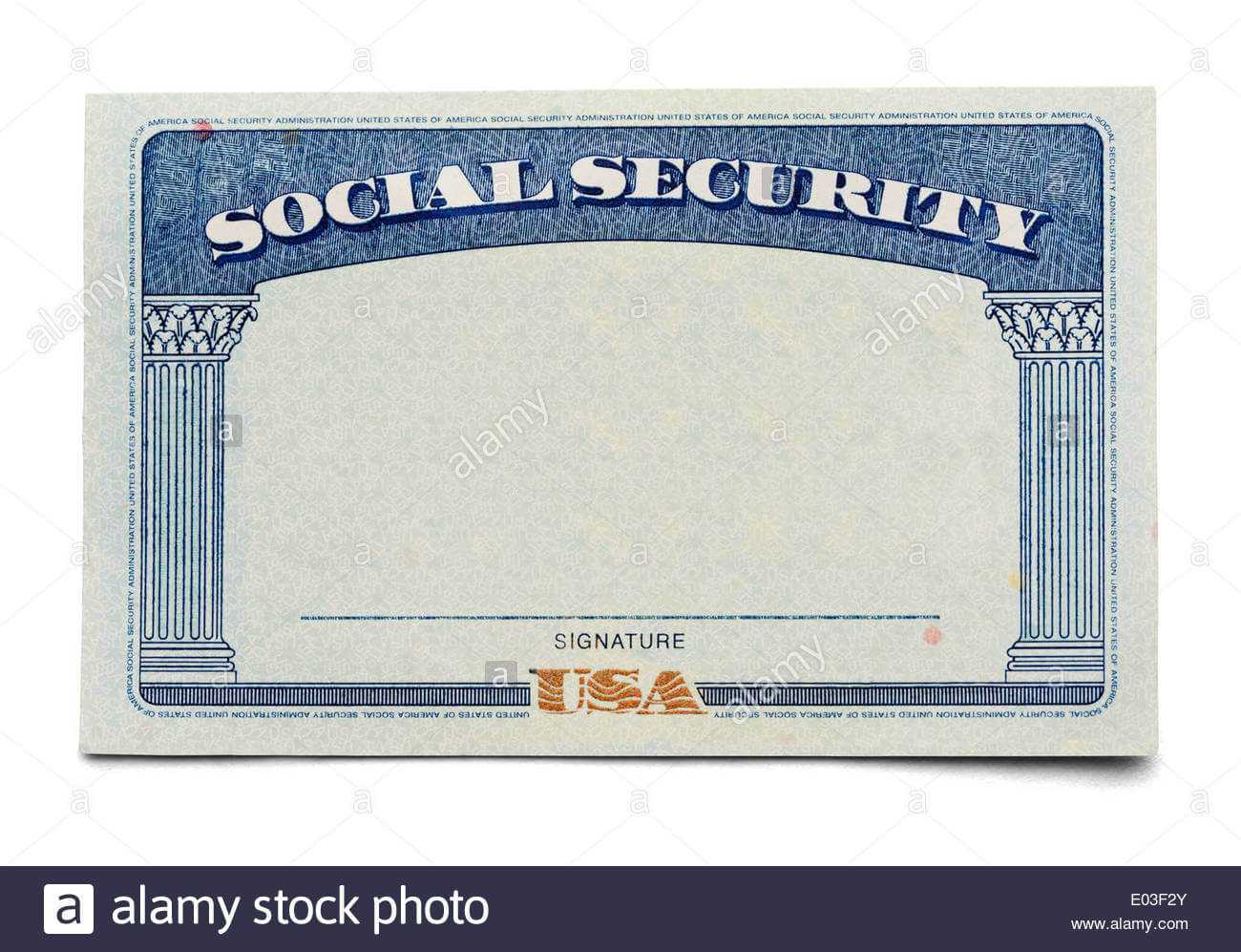 Blank Social Security Card Isolated On A White Background Inside Blank Social Security Card Template