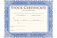 Blank Stock Certificate Template | Printable Stock pertaining to Blank Share Certificate Template Free