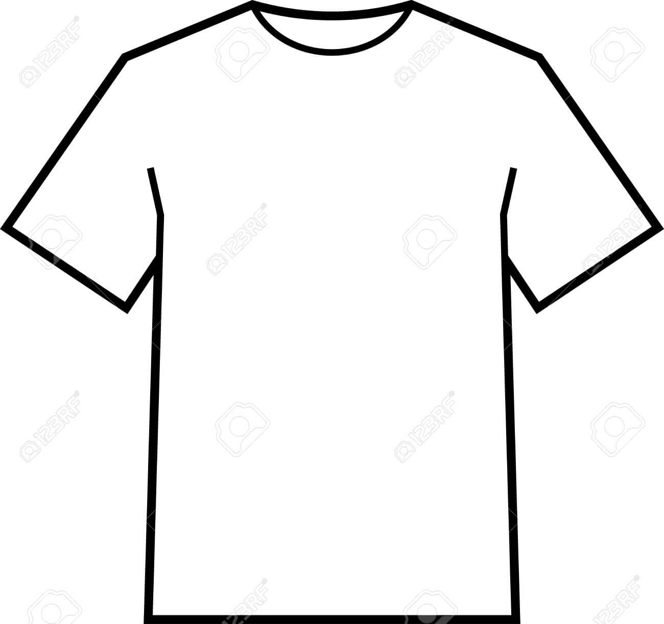Blank T Shirt Template Vector In Blank T Shirt Outline Template