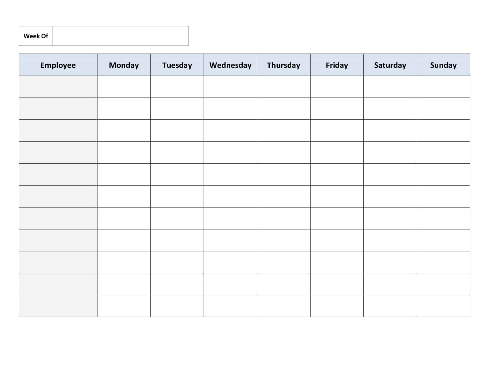 Blank Weekly Work Schedule Template | Schedule Templates With Blank Monthly Work Schedule Template