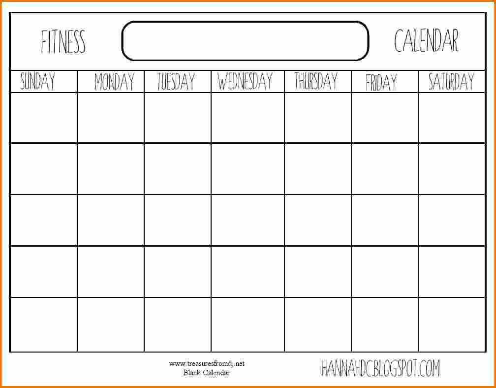 Blank Workout Calendar – Free Download With Regard To Blank Workout Schedule Template