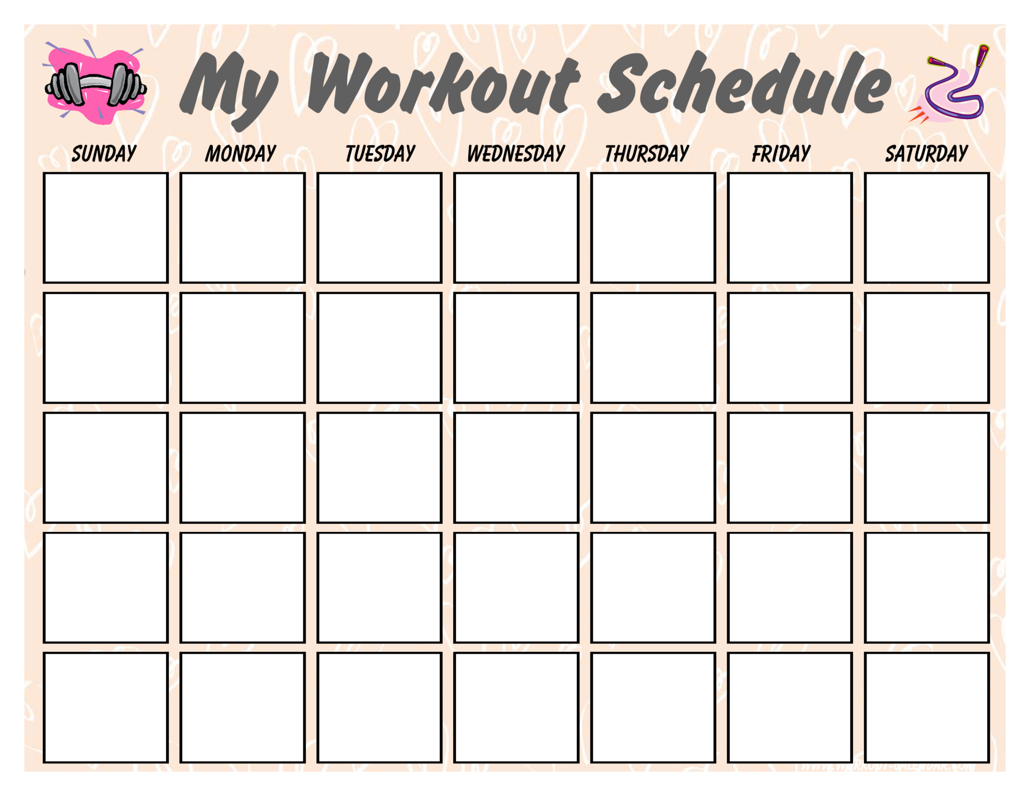 Blank Workout Schedule For Women Templates At With Blank Workout