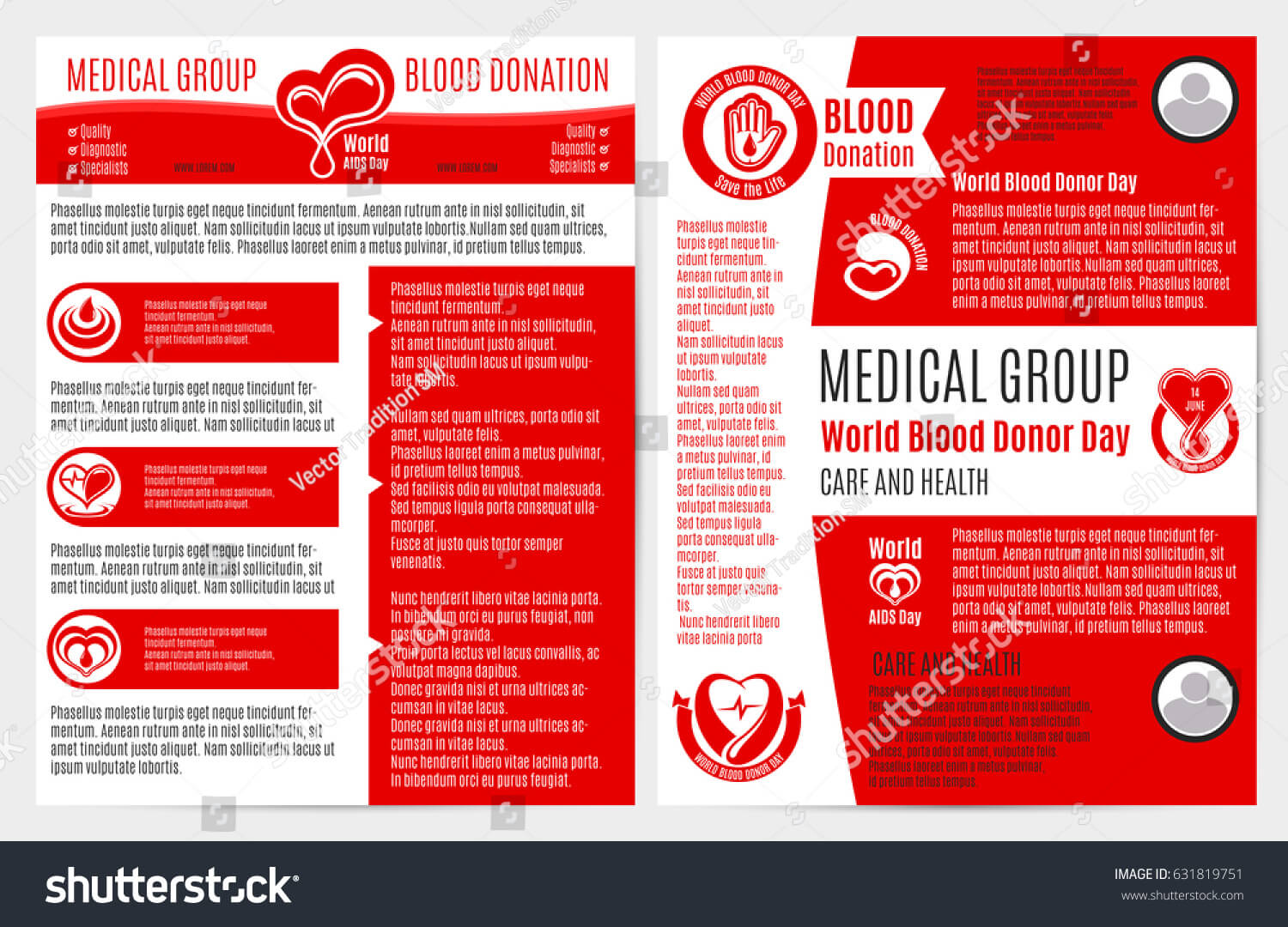 Blood Donation Medical Brochure Poster Template Stock Vector With Regard To Hiv Aids Brochure Templates