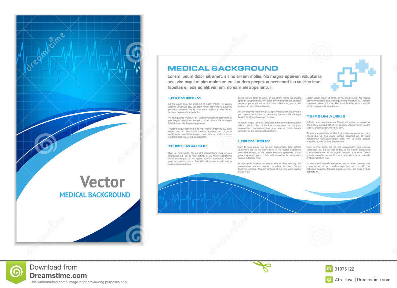 Blue Abstract Medical Background Stock Vector – Illustration With Healthcare Brochure Templates Free Download