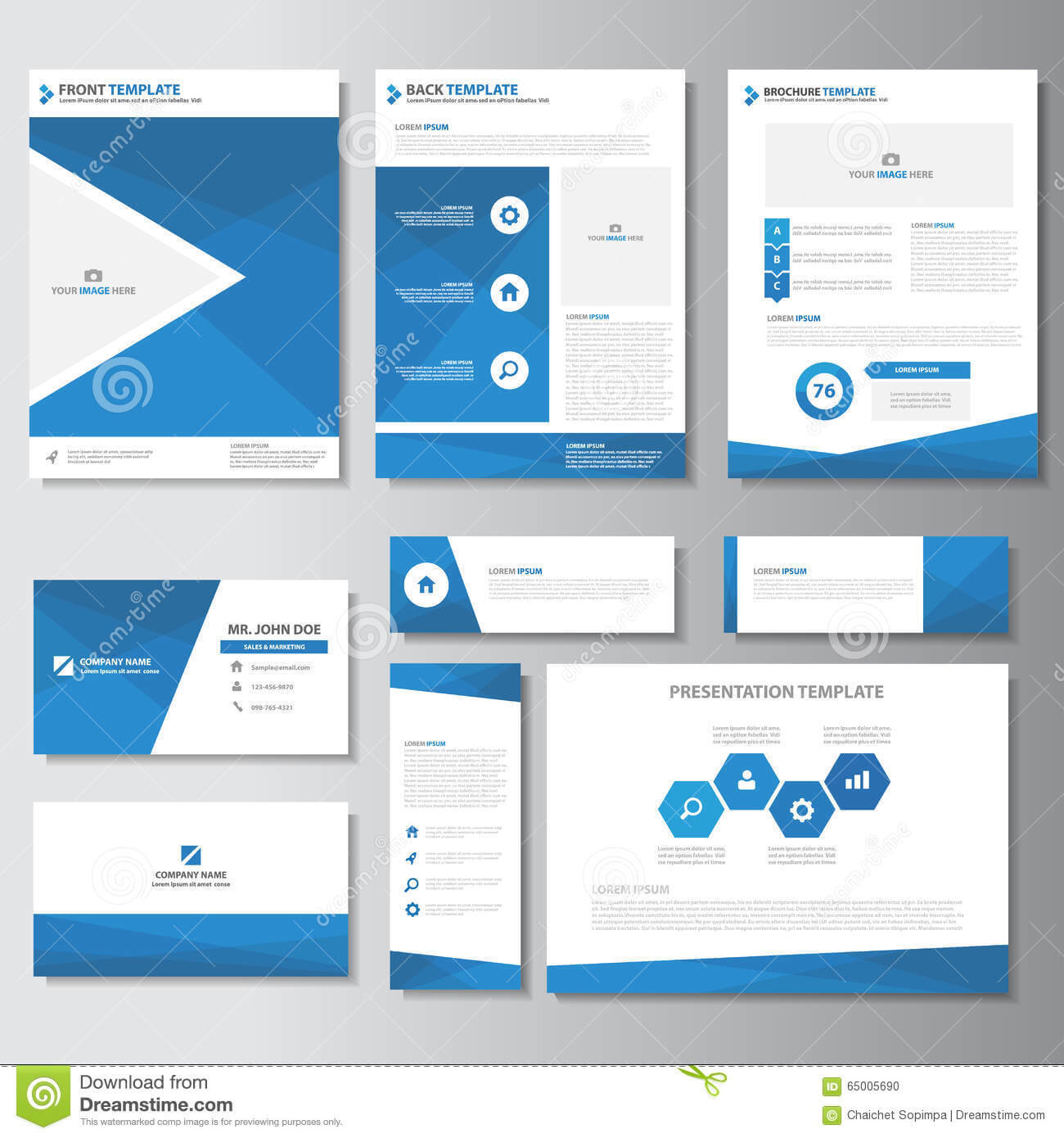 Blue Business Brochure Flyer Leaflet Presentation Card Within Advertising Card Template