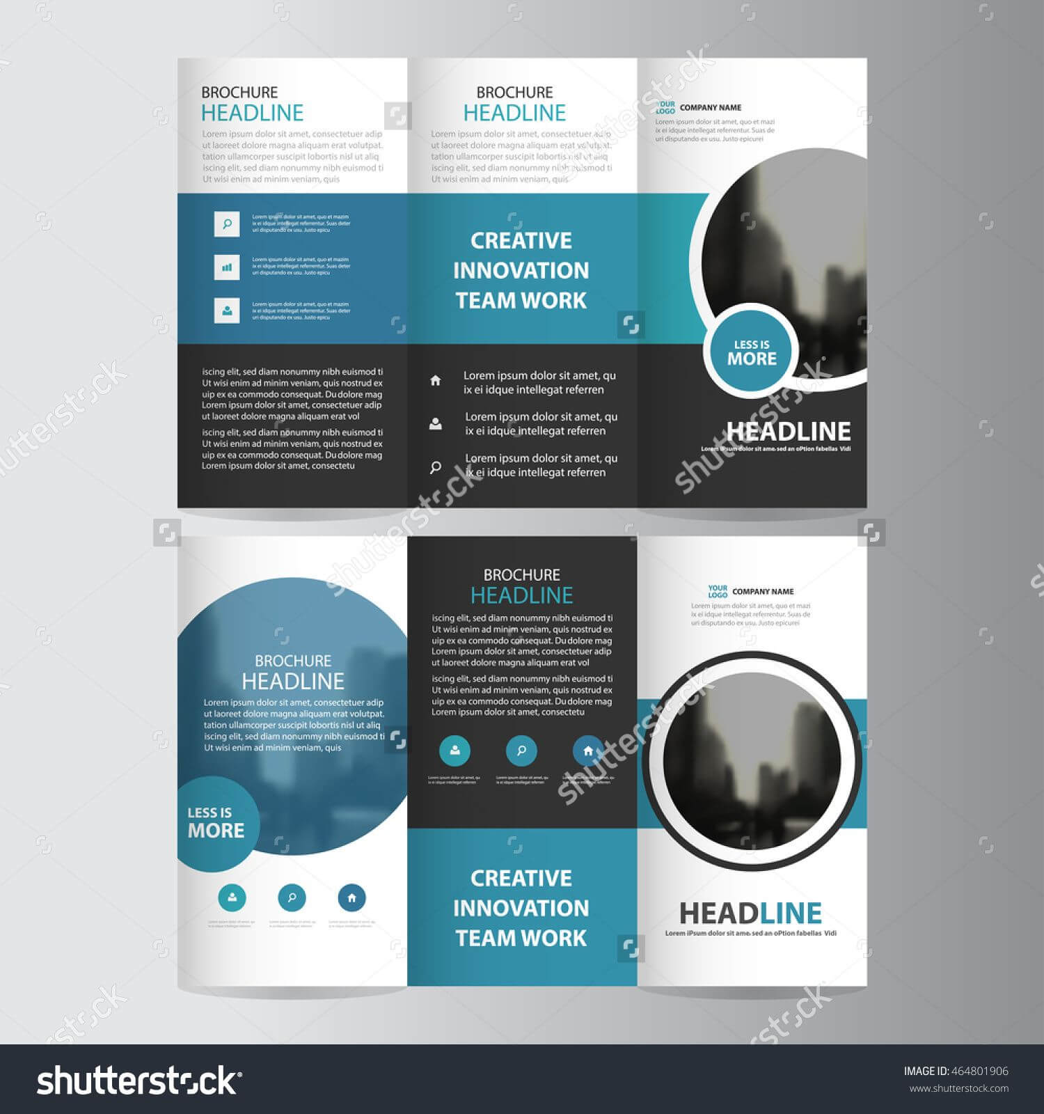 Blue Circle Business Trifold, Three Fold Leaflet Brochure In Free Three Fold Brochure Template