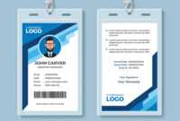 Blue Graphic Employee Id Card Template for Work Id Card Template