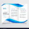 Blue Wavy Business Trifold Brochure Template Pertaining To Free Three Fold Brochure Template
