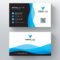 Blue Wavy Vector Business Card Template | Free Business Card In Free Complimentary Card Templates