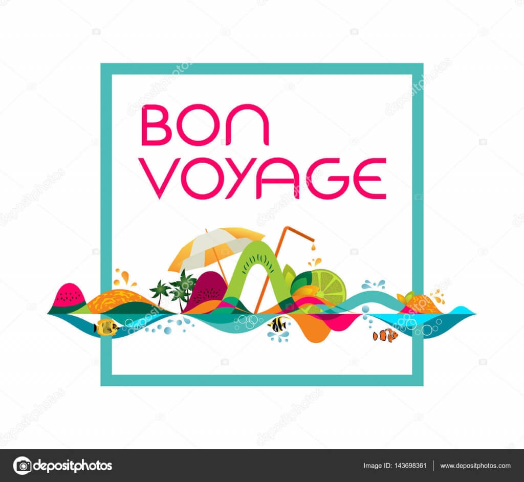 Bon Voyage Banner | Bon Voyage – Banner, Vector Template With Bon Voyage Card Template