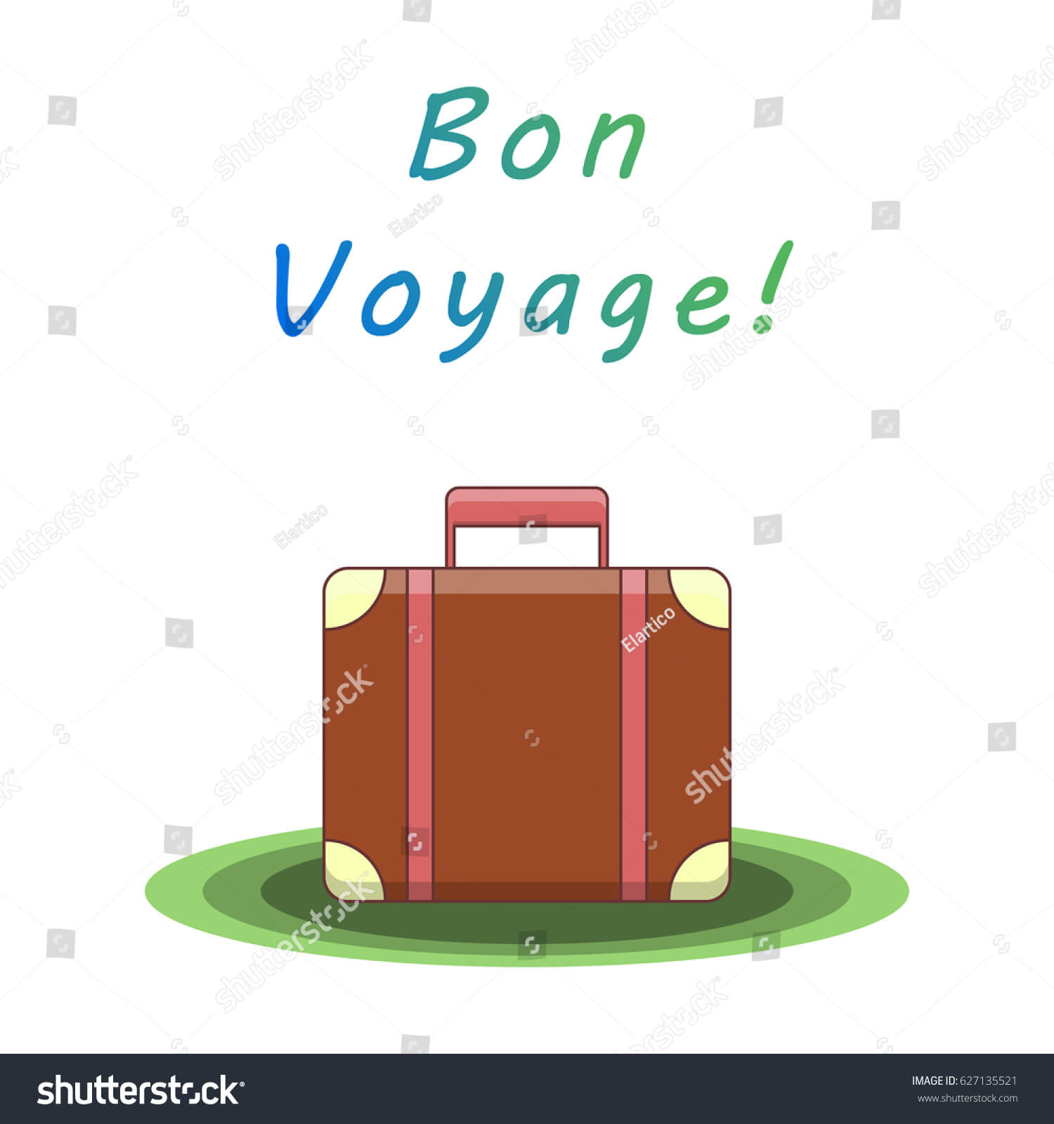 Bon Voyage Suitcase Traveling Template Card Stock Vector With Bon Voyage Card Template