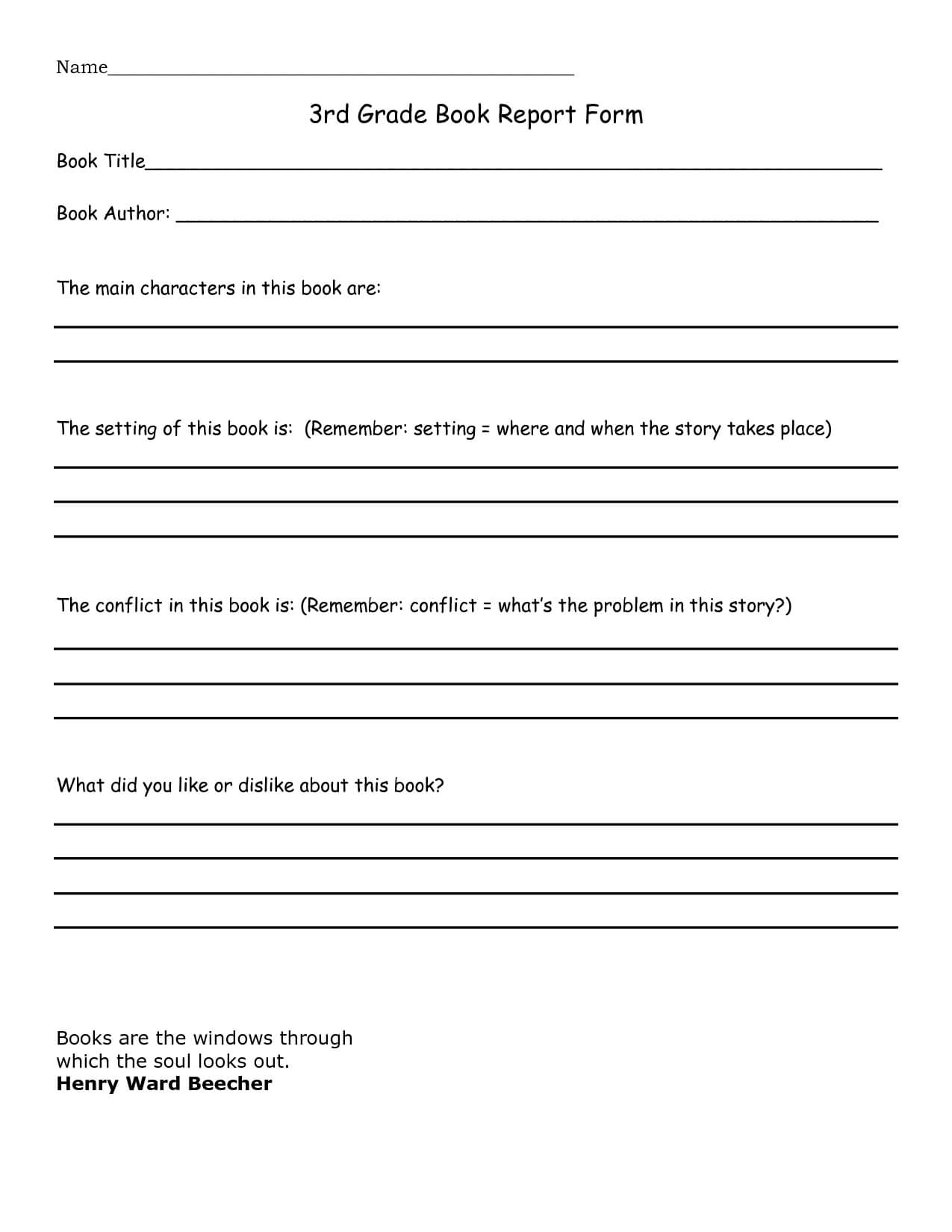 Book Report 3Rd Grade Template – Google Search | Book Report Inside Story Report Template