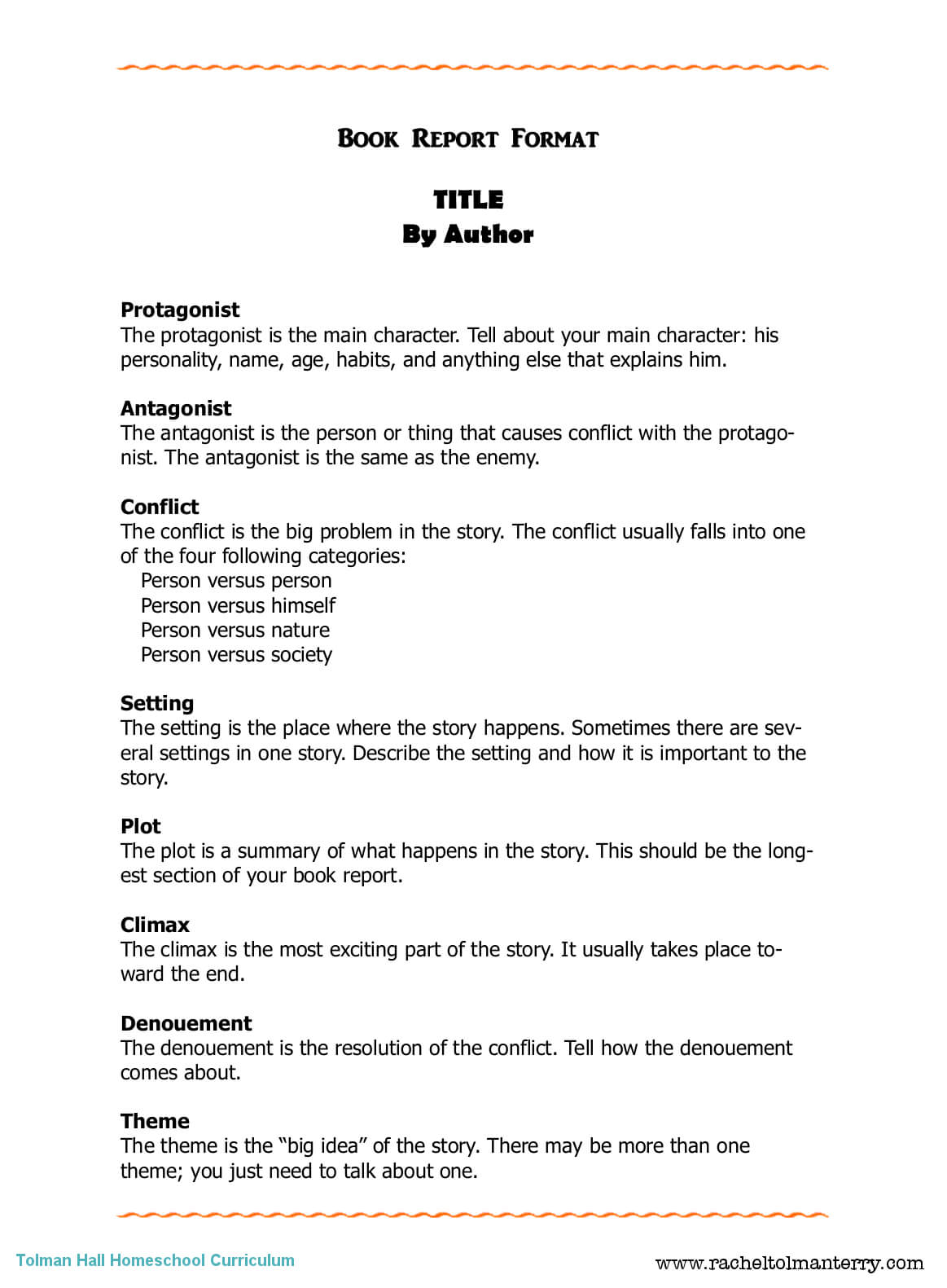 Book Report Format. Can Be Used For Personal Or Assigned Inside Story Skeleton Book Report Template