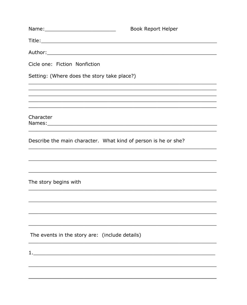 Book Report Templates From Custom Writing Service With Regard To One Page Book Report Template