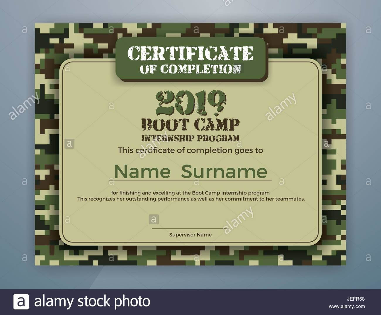 Boot Camp Internship Program Certificate Template Design Inside Boot Camp Certificate Template