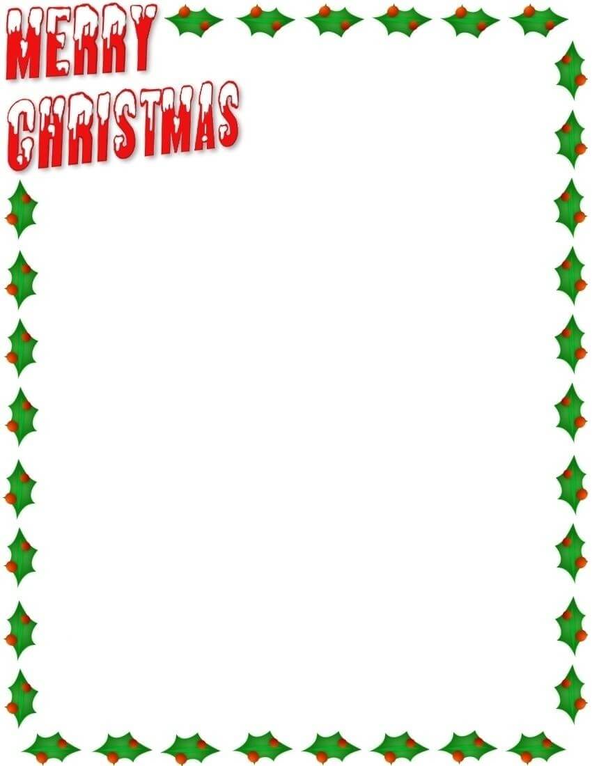 Border Clipart Downloadable Free Christmas Border Templates Intended For Christmas Border Word Template