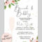 Bridal Shower Printable Invitation (Floral Bubbly | Wedding In Blank Bridal Shower Invitations Templates