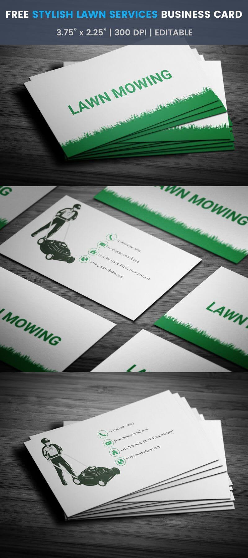Brilliant Lawn Mowing Business Card Full Preview Free with Lawn Care