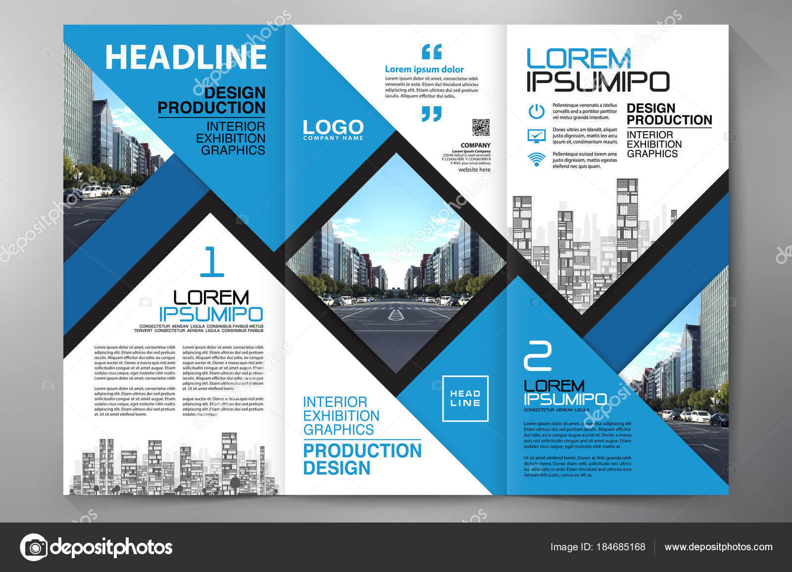 Brochure 3 Fold Flyer Design A4 Template. — Stock Vector Within E Brochure Design Templates