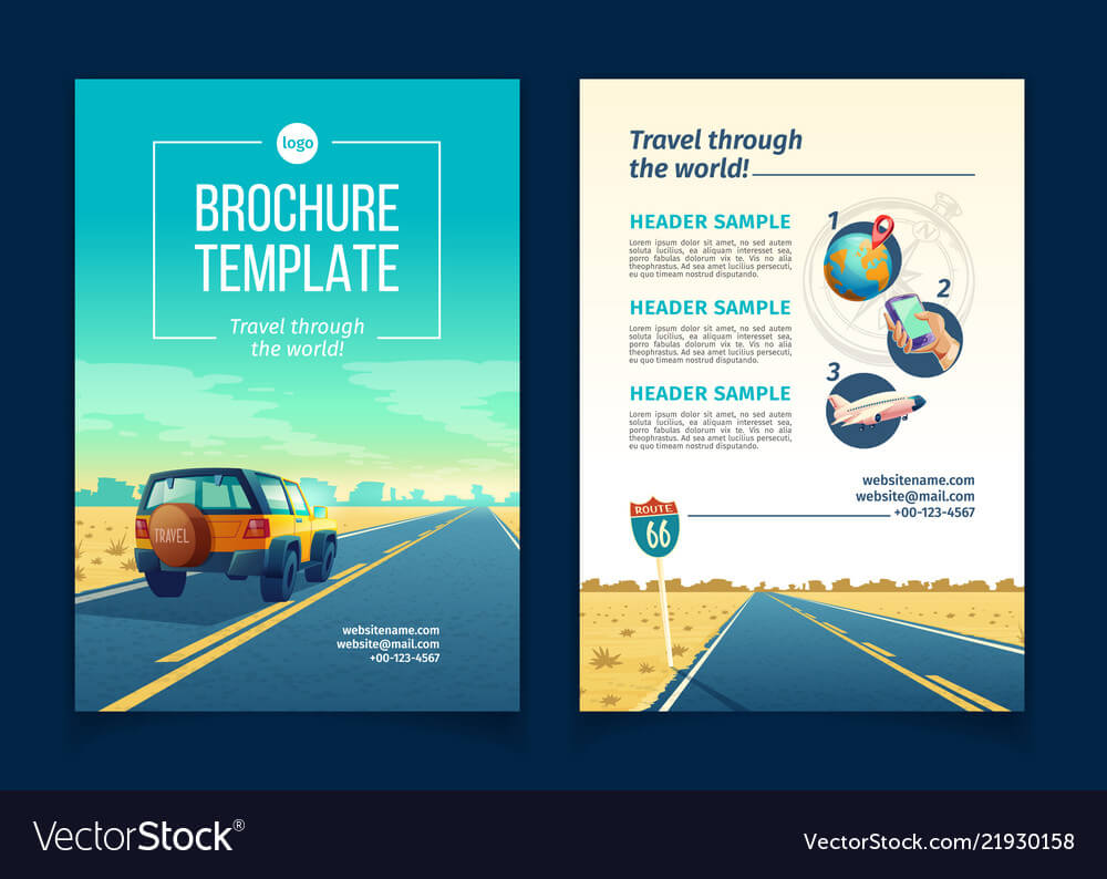 Brochure Template With Tourist Concept Pertaining To Travel And Tourism Brochure Templates Free