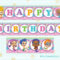 Bubble Guppies Happy Birthday Banner - Printable Pdf Banner throughout Bubble Guppies Birthday Banner Template