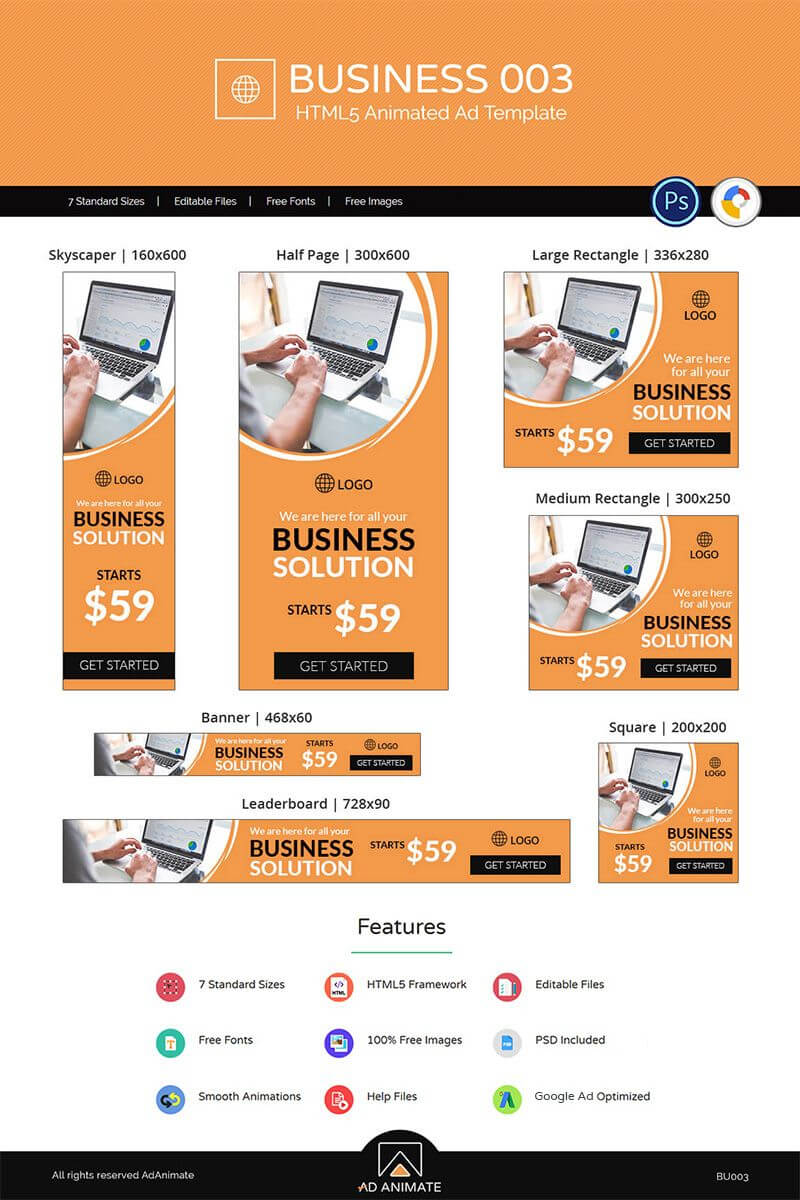 Business 003 Html5 Ad Animated Banner #71596 | Banner, Ads In Animated Banner Templates