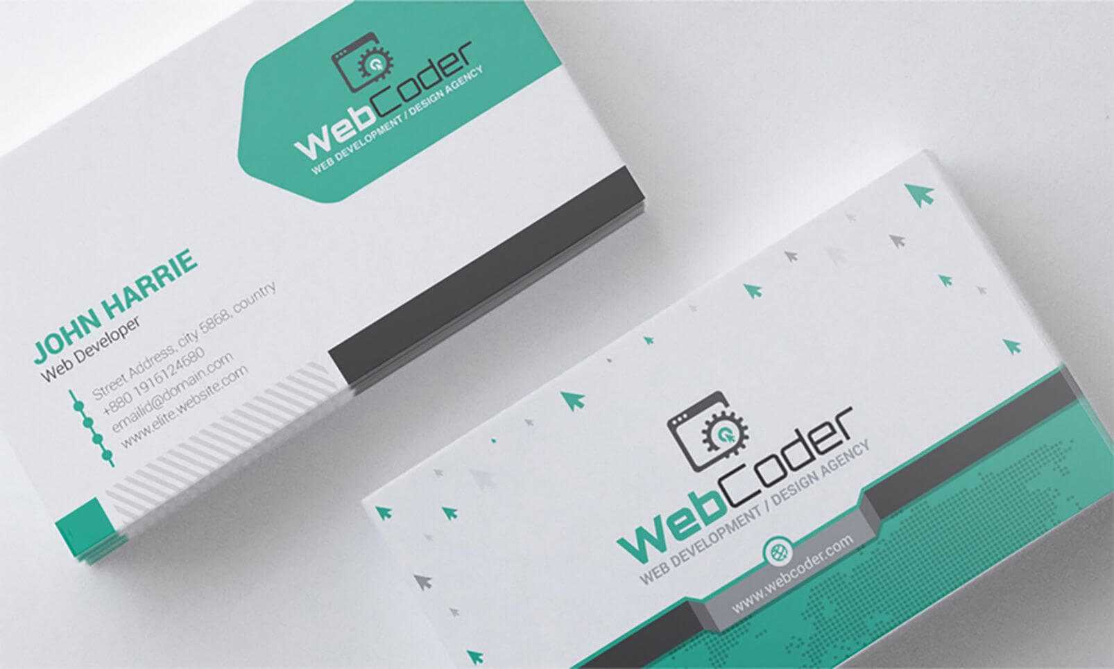 Business Card Design For Web Design And Developer Psd Pertaining To Web Design Business Cards Templates