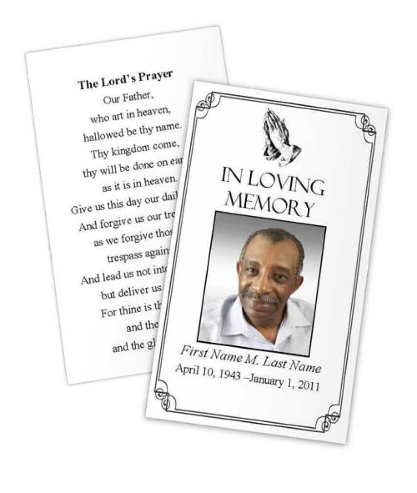 Business Card Photoshop Template Funeral Prayer Card With Regard To In Memory Cards Templates