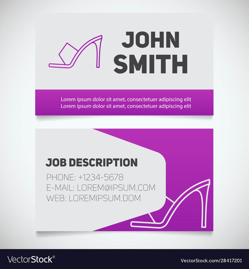 Business Card Print Template With High Heel Shoe For High Heel Template For Cards