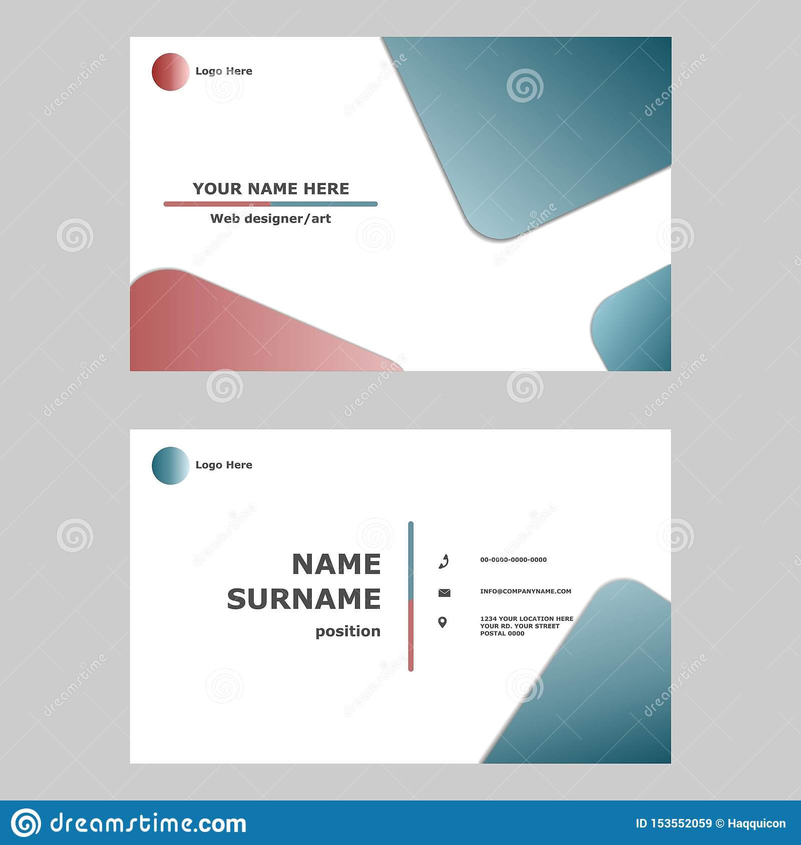 Business Card Template Design Concept.illustration Of Vector Inside Professional Name Card Template